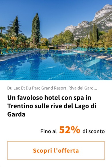 Un favoloso hotel con spa in Trentino sulle rive del Lago di Garda
