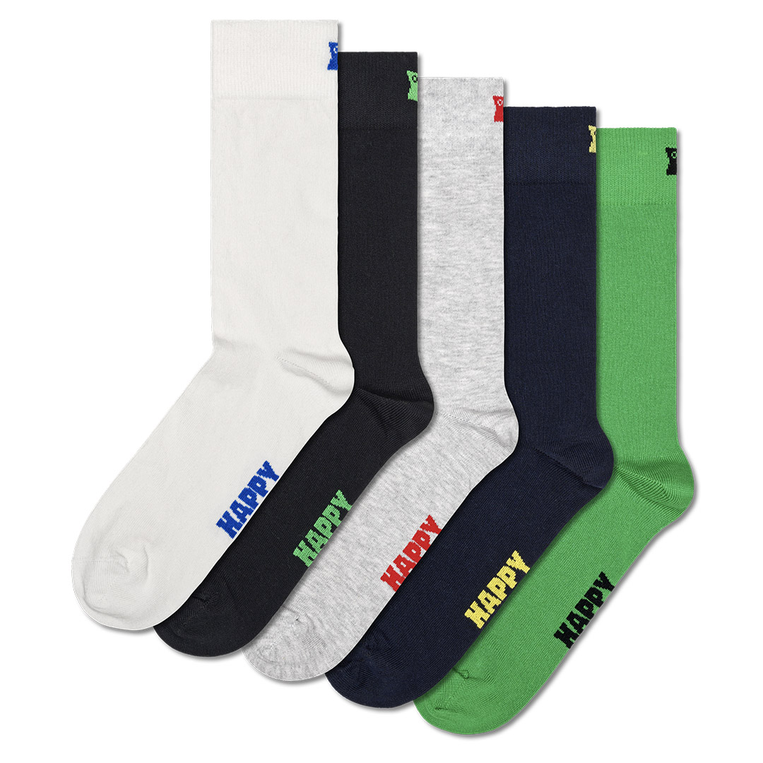 5-Pack Solid Socks