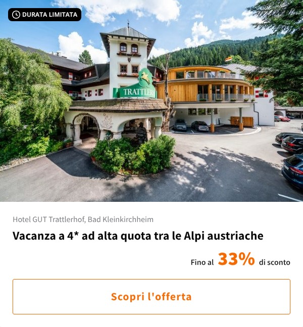 Vacanza a 4* ad alta quota tra le Alpi austriache