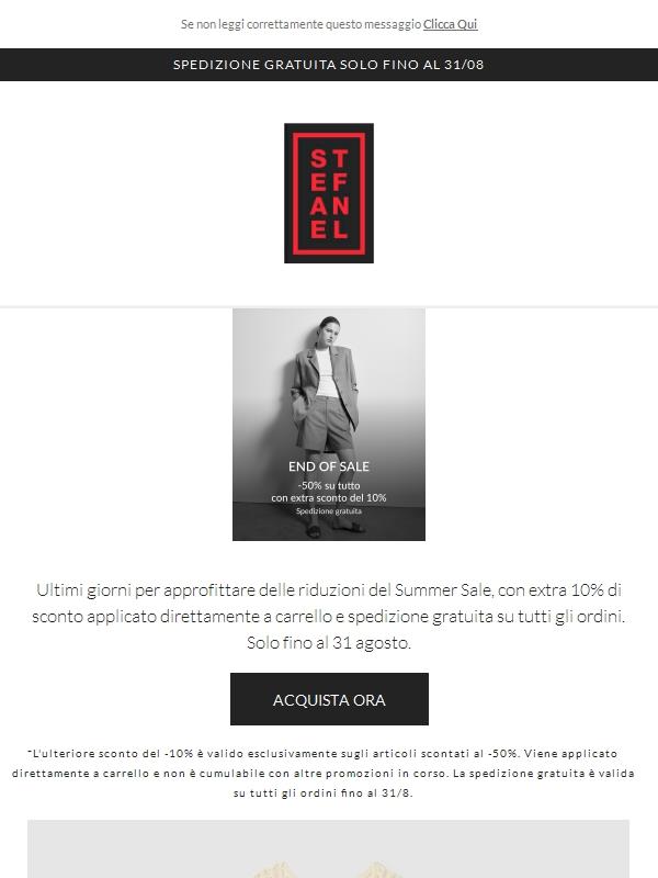 EXTRA 10% e FREE SHIPPING | Saldi ultimi giorni