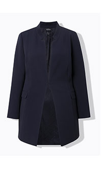 Blazer in acetato con collo alto e gancino