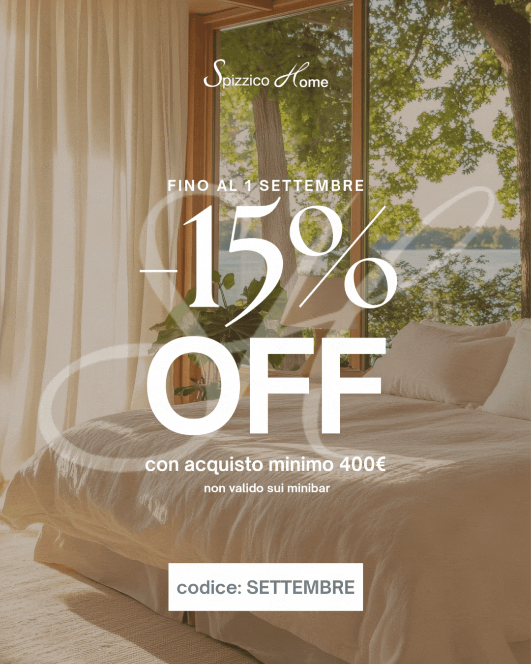 15% di sconto fino al 1 settembre - codice SETTEMBRE