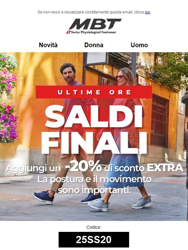 Ultime ore! -20% EXTRA ai nostri prezzi già scontati!