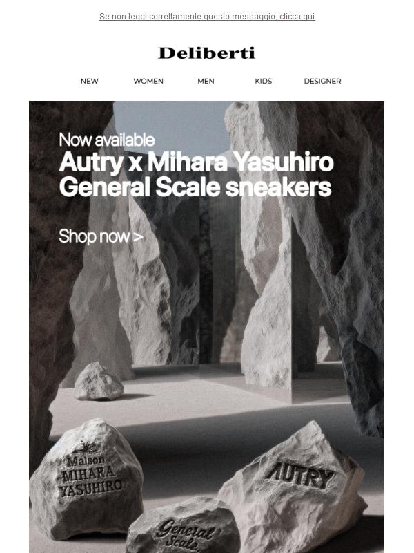 Autry x Mihara Yasuhiro General Scale sneakers, disponibile ora in store e su deliberti.it