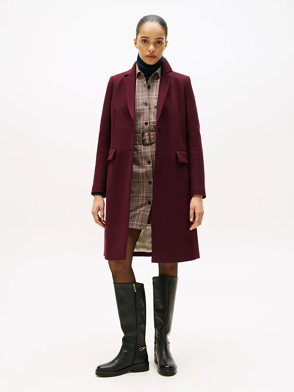 Cappotto monopetto con cashmere