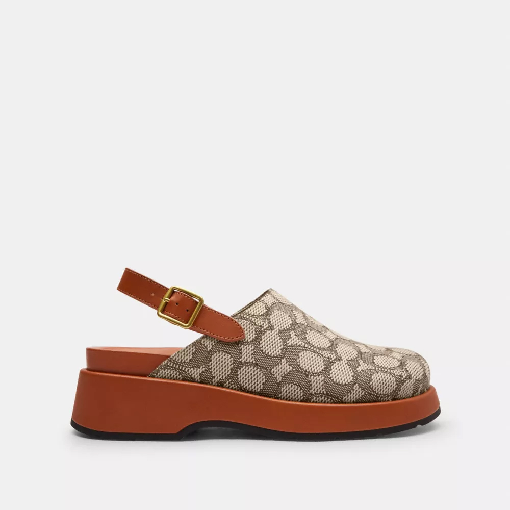 Sculpted C Platform Clog In Signature Textile Jacquard
