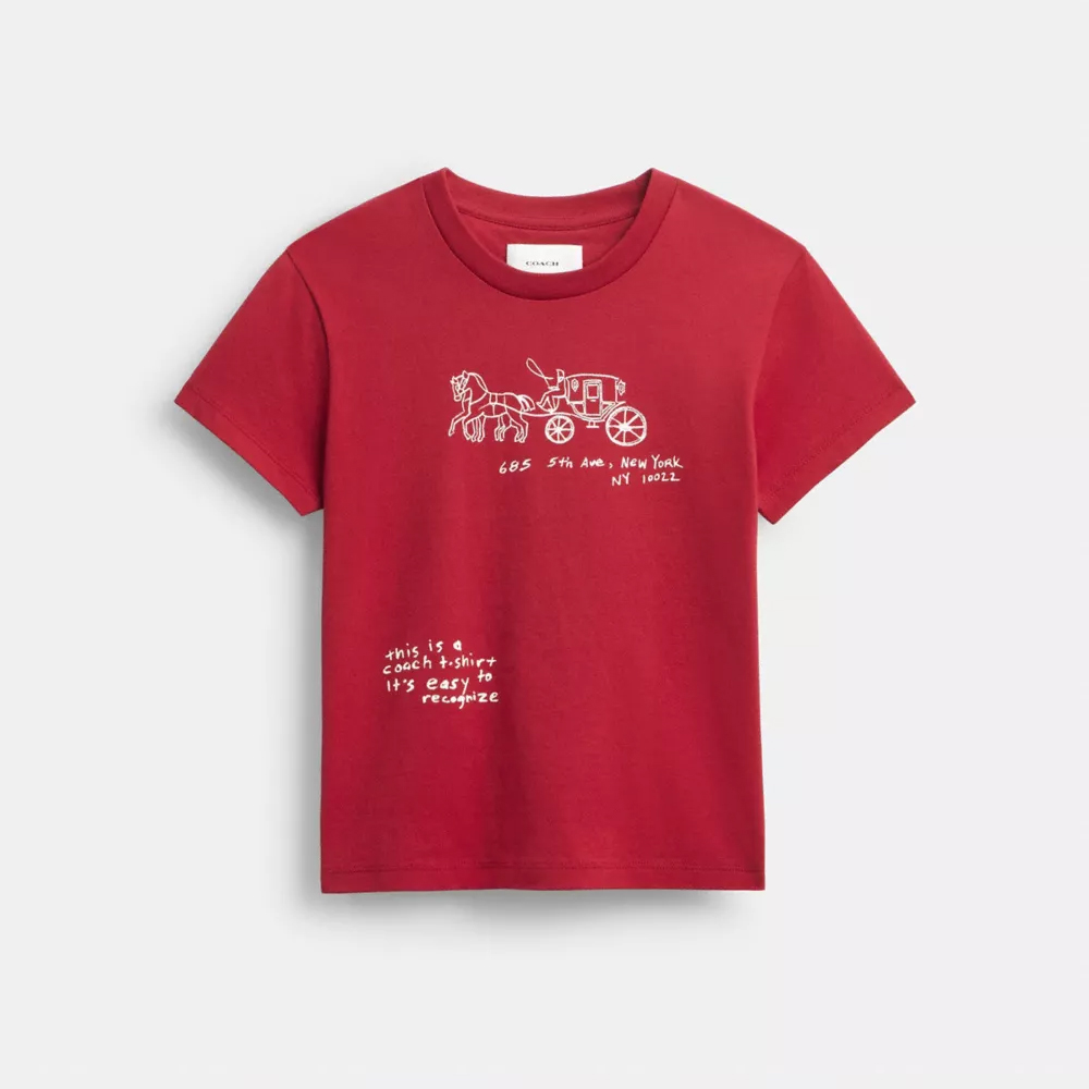 Heritage Sketch Print 90 S T Shirt In Organic Cotton