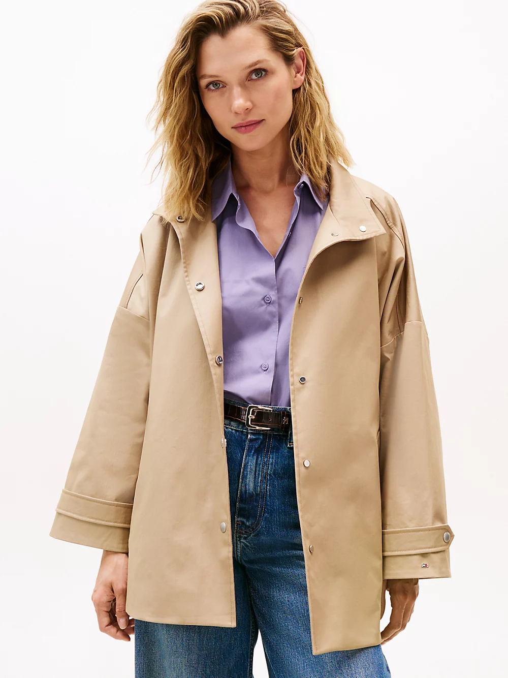 Cappotto corto oversize idrorepellente