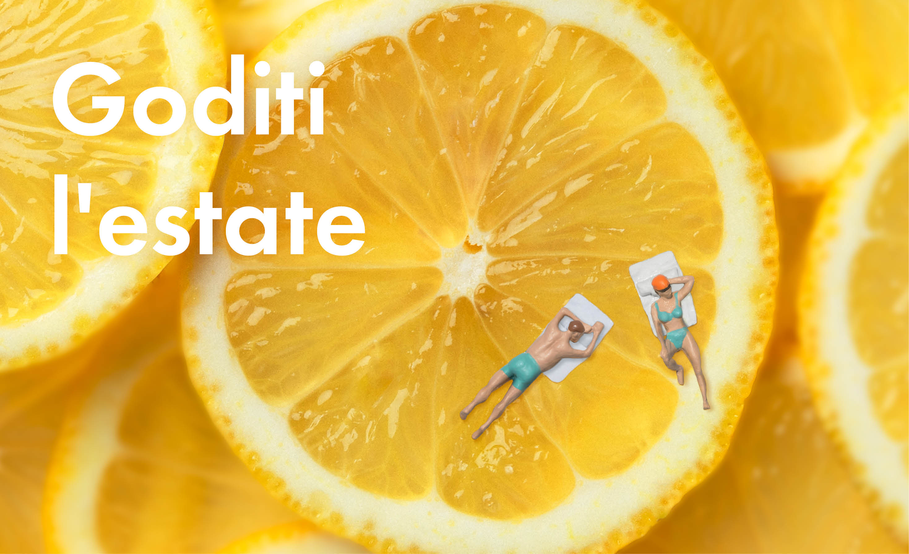 Limoni con delle piccole persone sopra