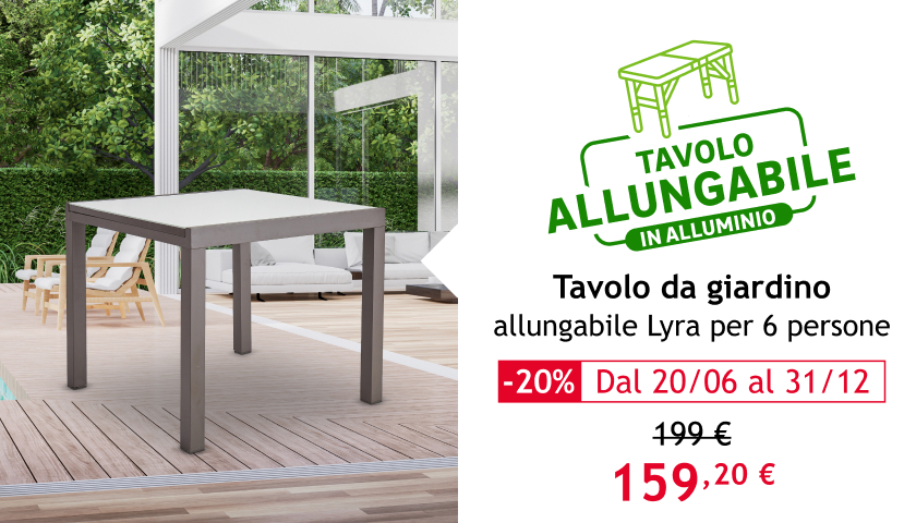 tavolo da giardino allungabile 6 persone LYRA