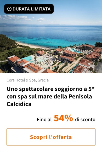 Uno spettacolare soggiorno a 5* con spa sul mare della Penisola Calcidica