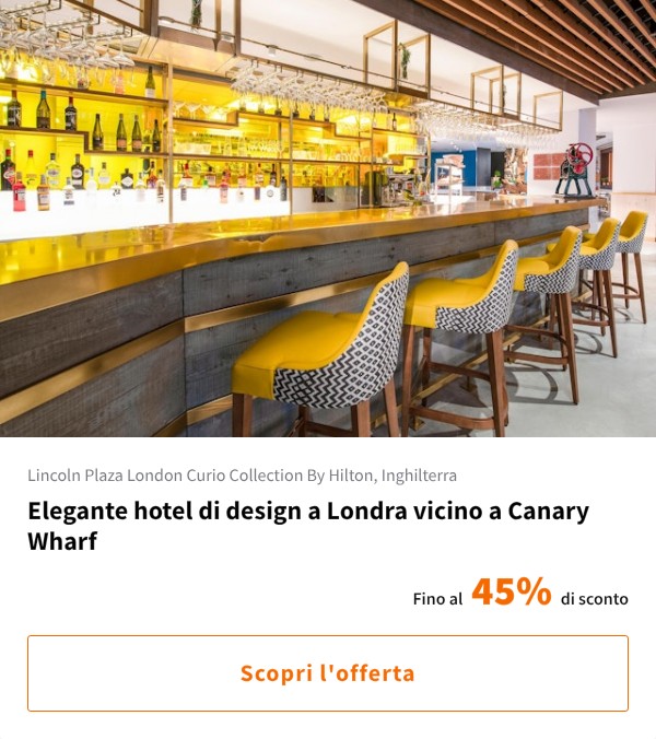Elegante hotel di design a Londra vicino a Canary Wharf