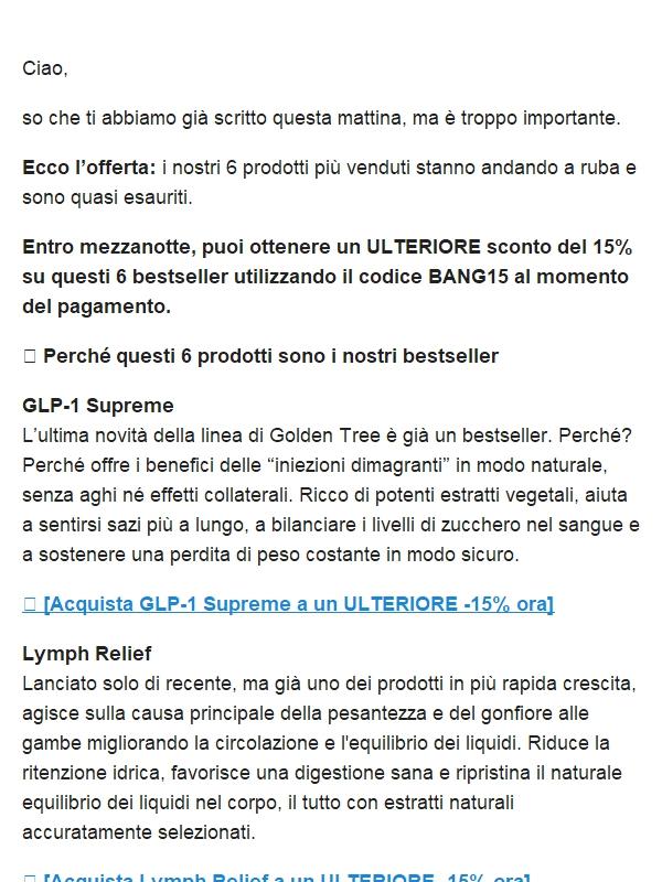 Scadenza a mezzanotte: i bestseller stanno finendo