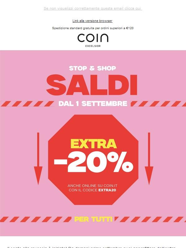 Extra sales selection -20% su saldi casa e abbigliamento!
