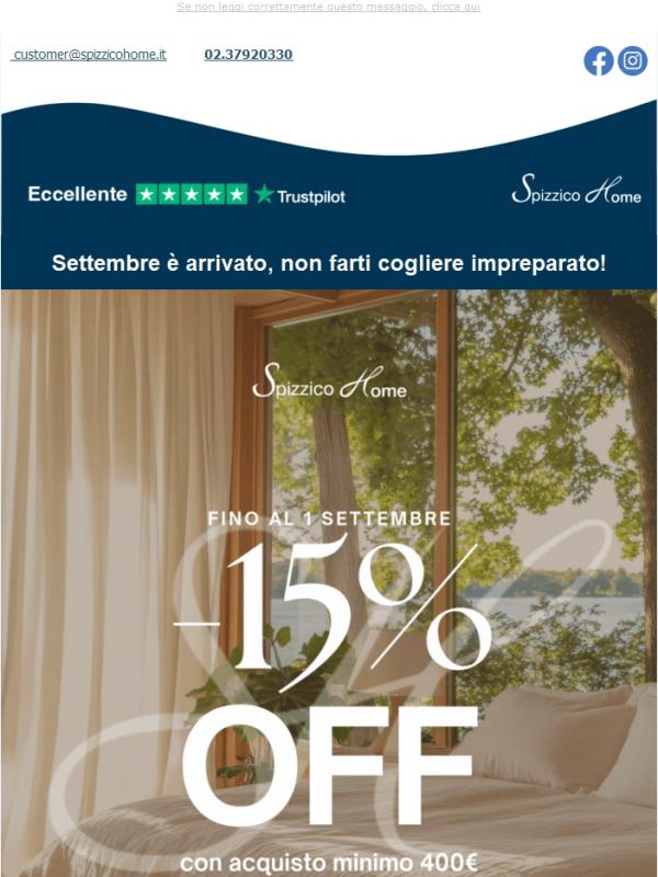 -15% su tutto | Ultime ore di sconto: utilizza il nostro codice ⚡