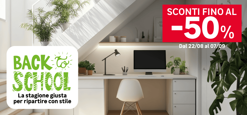 sconti fino al 50% dal 22 agosto al 7 settembre per il back to school