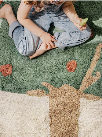 Close up on a kids rug
