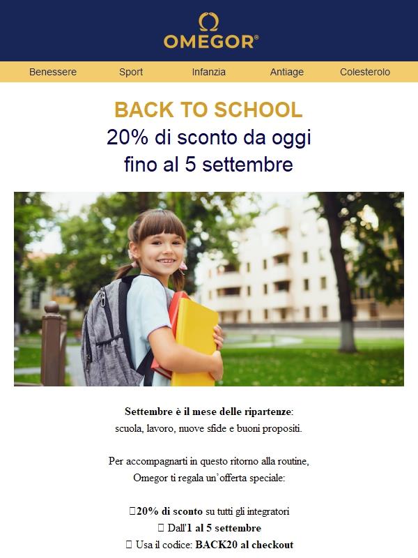 📚 Back to School: -20% su omegor.com