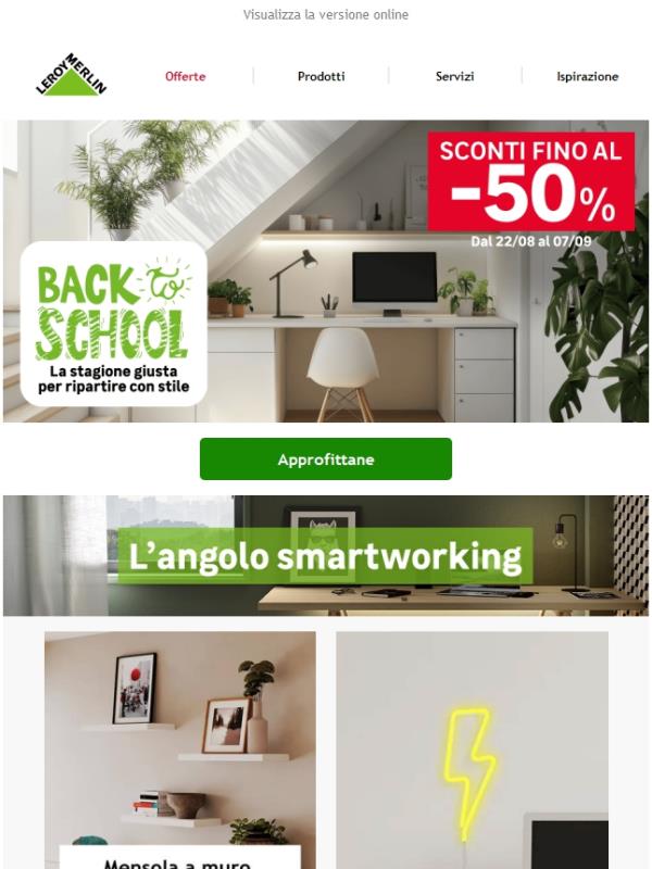 Fino al -50% sul tuo nuovo studio