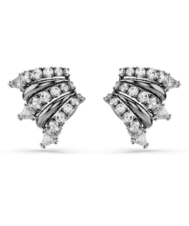 Orecchini Sublima ear cuff, Bianchi, Placcati rutenio