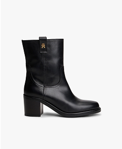 Stivali stile riding in pelle con tacco largo