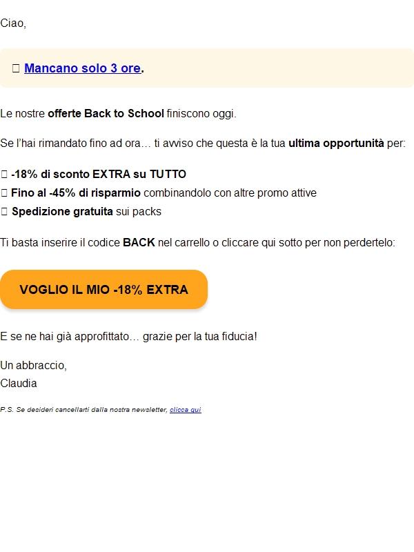 Re:🚨45% di SCONTO, solo 3 ore