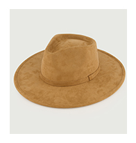 Cappello da cowboy con falda ampia ed effetto pelle scamosciata
