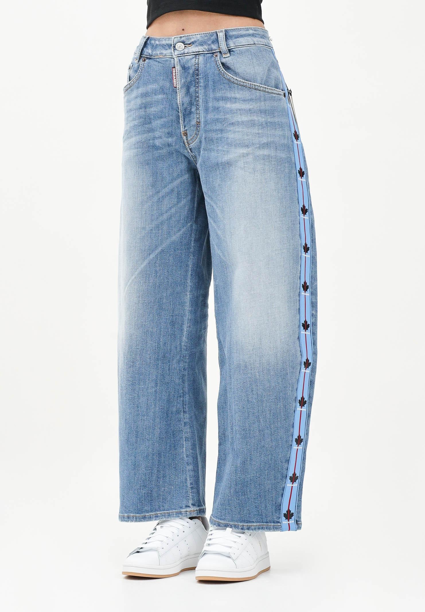 Image of DSQUARED2 Jeans in denim per donna, ragazzi e bambini con bande logate