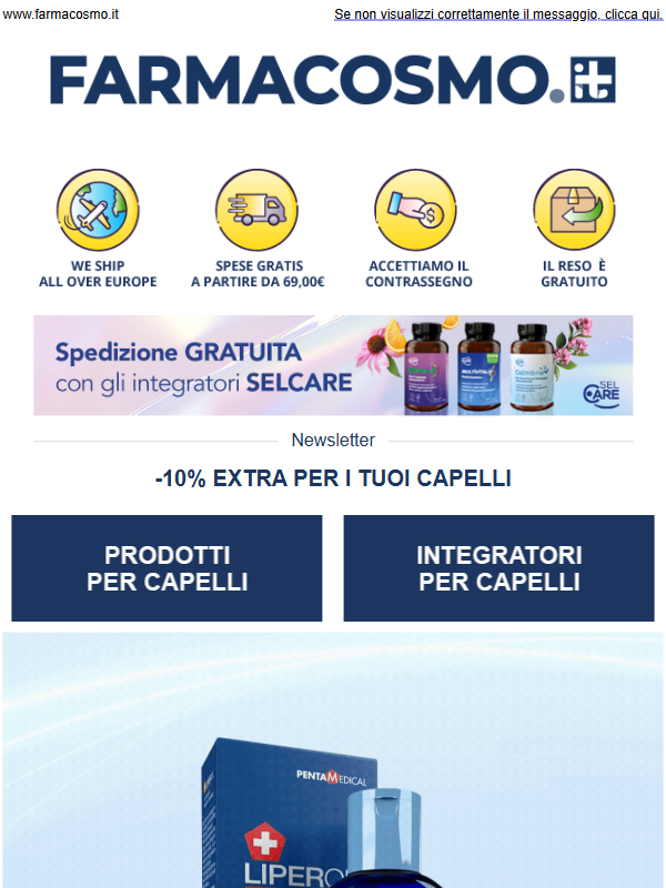 💇🏻♀️ -10% su integratori e prodotti per capelli!