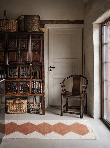 Handmade runner rug in a kitchen