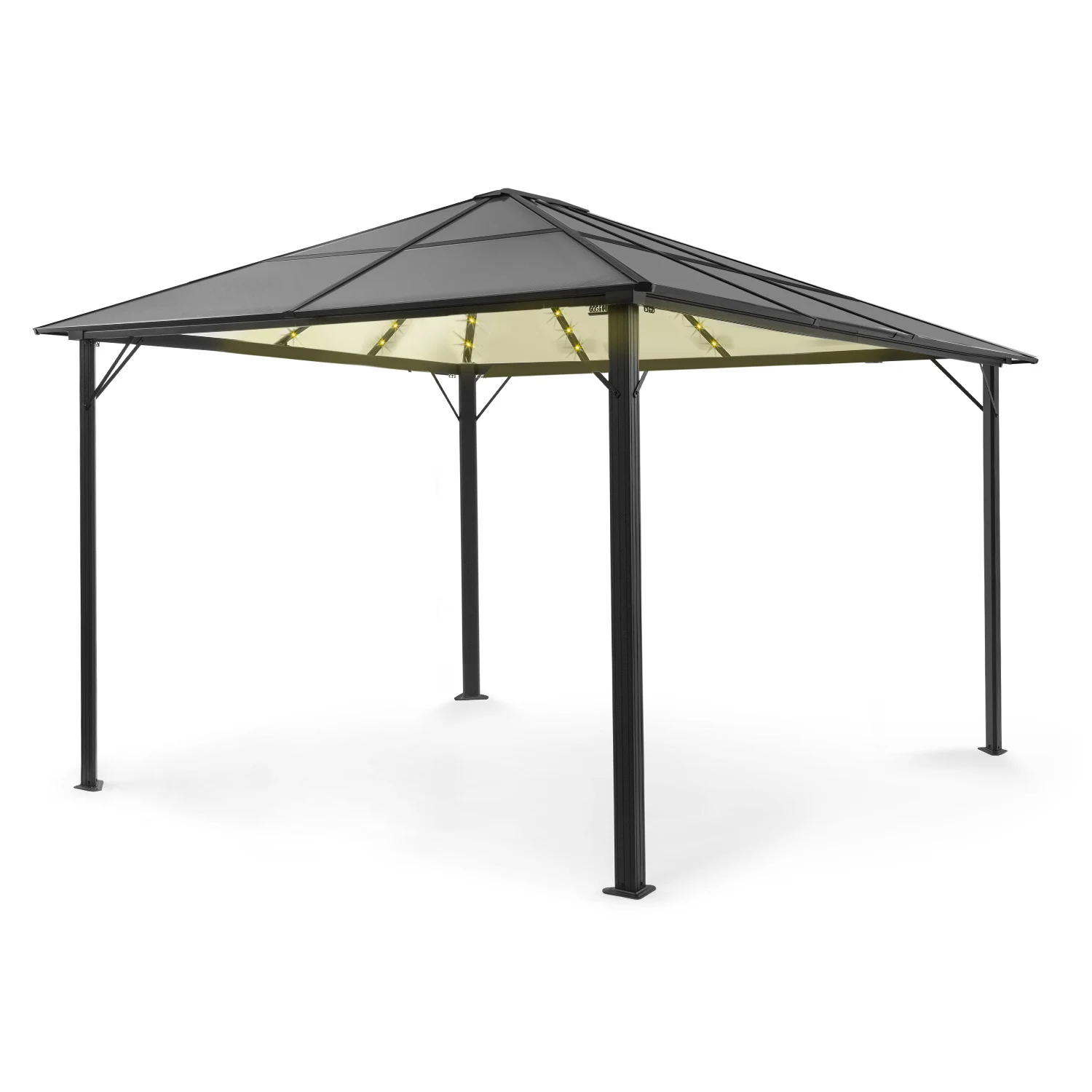 Blumfeldt Pantheon Solid Sky Ambient Solar Gazebo con tetto grigio 3x4m