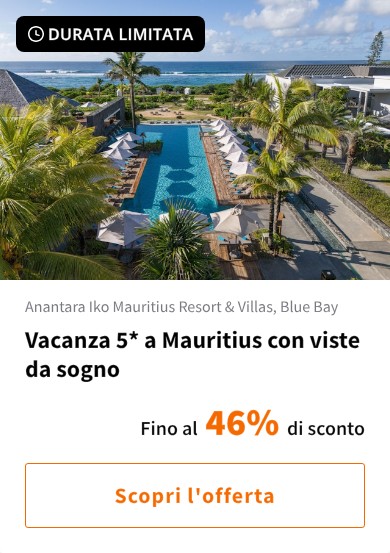 Vacanza 5* a Mauritius con viste da sogno