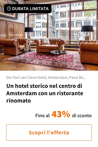 Un hotel storico nel centro di Amsterdam con un ristorante rinomato