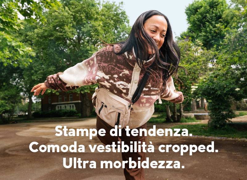 Pile cropped stampato con abbottonatura corta a pressione Helvetia™ II da donna