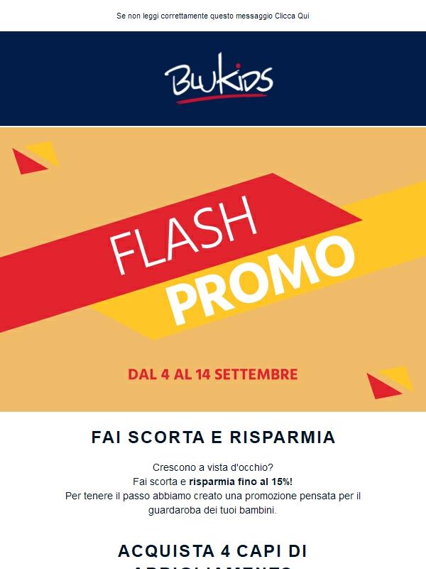 FLASH PROMO | -15% per rinnovare l'armadio dei tuoi piccoli