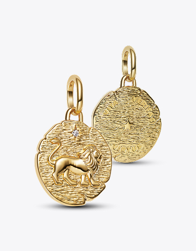 Front and back of lion Pandora Talisman