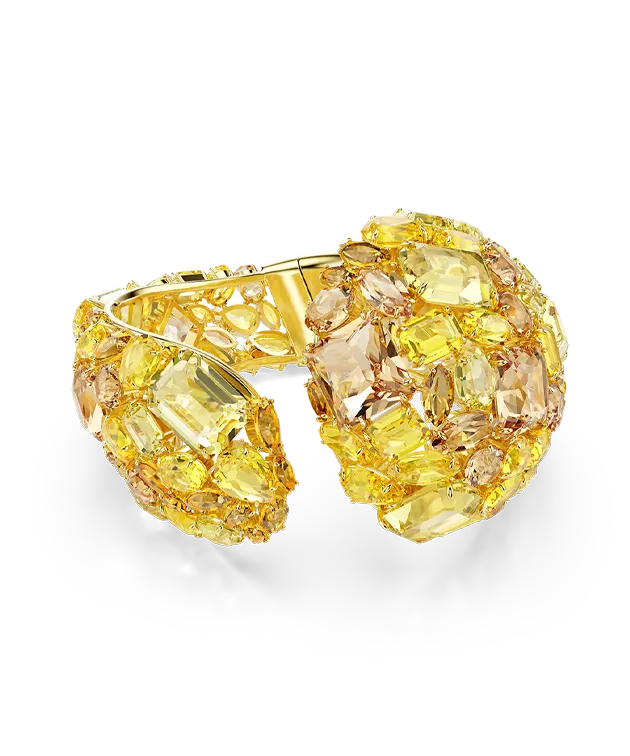 Bracciale rigido Gema, Giallo, Placcato color oro