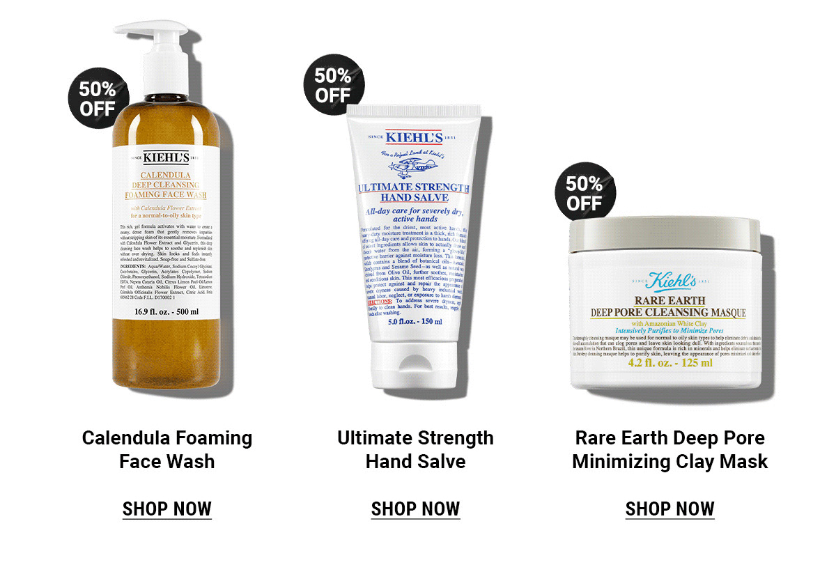 Calendula Foaming Face Wash Ultimate Strength Hand Salve Rare Earth Deep Pore Minimizing Clay Mask