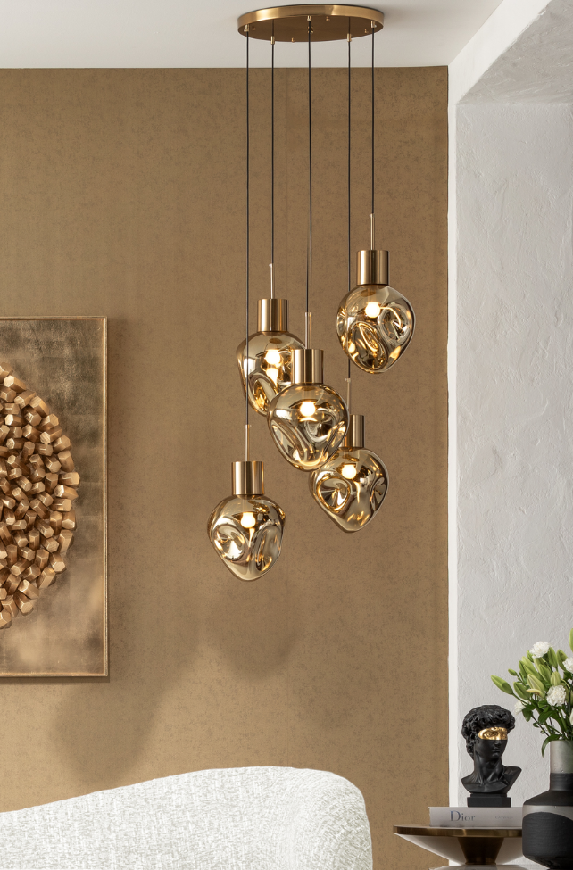 Lampadario Supernova Amber Cinque