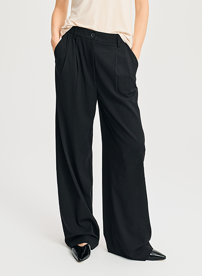 MADE BY Pantalons larges Pantalon large - PVAL femme noir