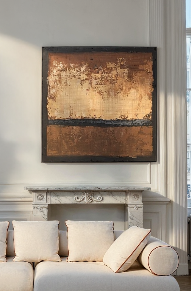 Quadro con cornice Silence marrone