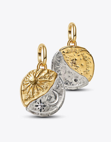 Front and back of celestial Pandora Talisman