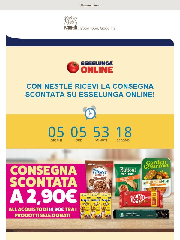 Affrettati, la consegna scontata con Esselunga sui prodotti Nestlé sta per terminare.
