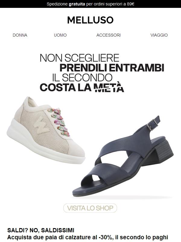 SALDISSIMI | Acquista due paia al 30% e ricevi -50% sul secondo