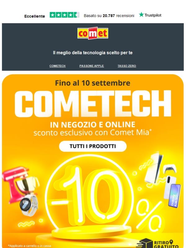 -10% su prodotti tech selezionati ⚡