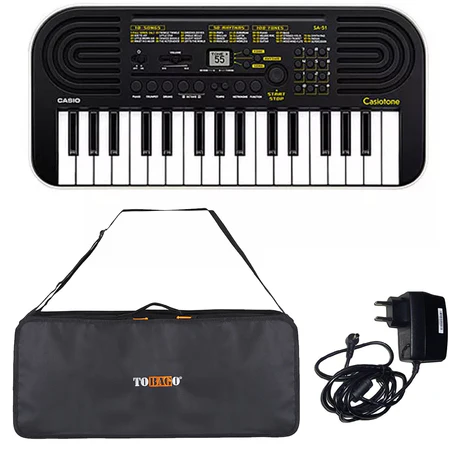 Casio SA-51 Mini Tastiera 32 tasti + Tobago HTO KBL04 Borsa + Casio Alimentatore