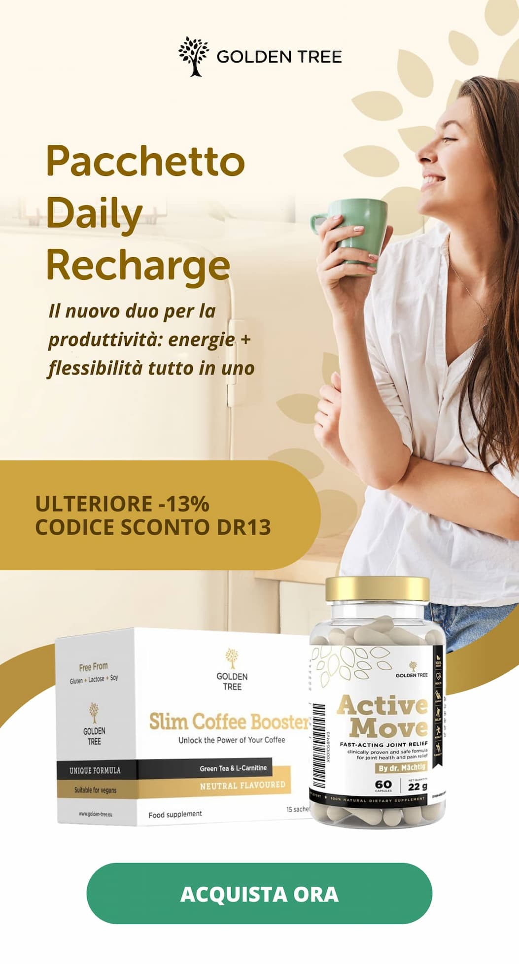 Pacchetto Daily Recharge Il nuovo duo per la produttività: energie + flessibilità tutto in uno  ULTERIORE -13% | CODICE SCONTO DR13  ACQUISTA ORA