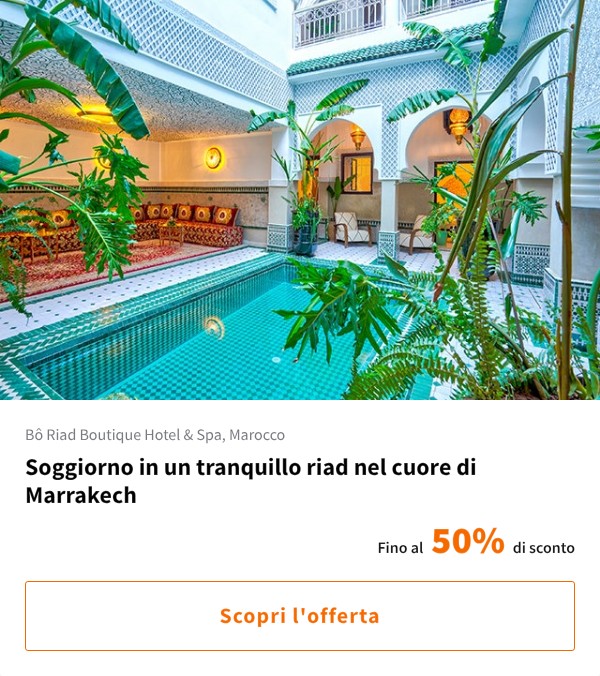 Soggiorno in un tranquillo riad nel cuore di Marrakech