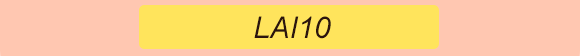 Codice promozionale "LAI10" in corsivo centrato su sfondo giallo con bordi arrotondati, inserito in una sezione a sfondo pesca. Codice promozionale "LAI10" in corsivo centrato su sfondo giallo con bordi arrotondati, inserito in una sezione a sfondo pesca.