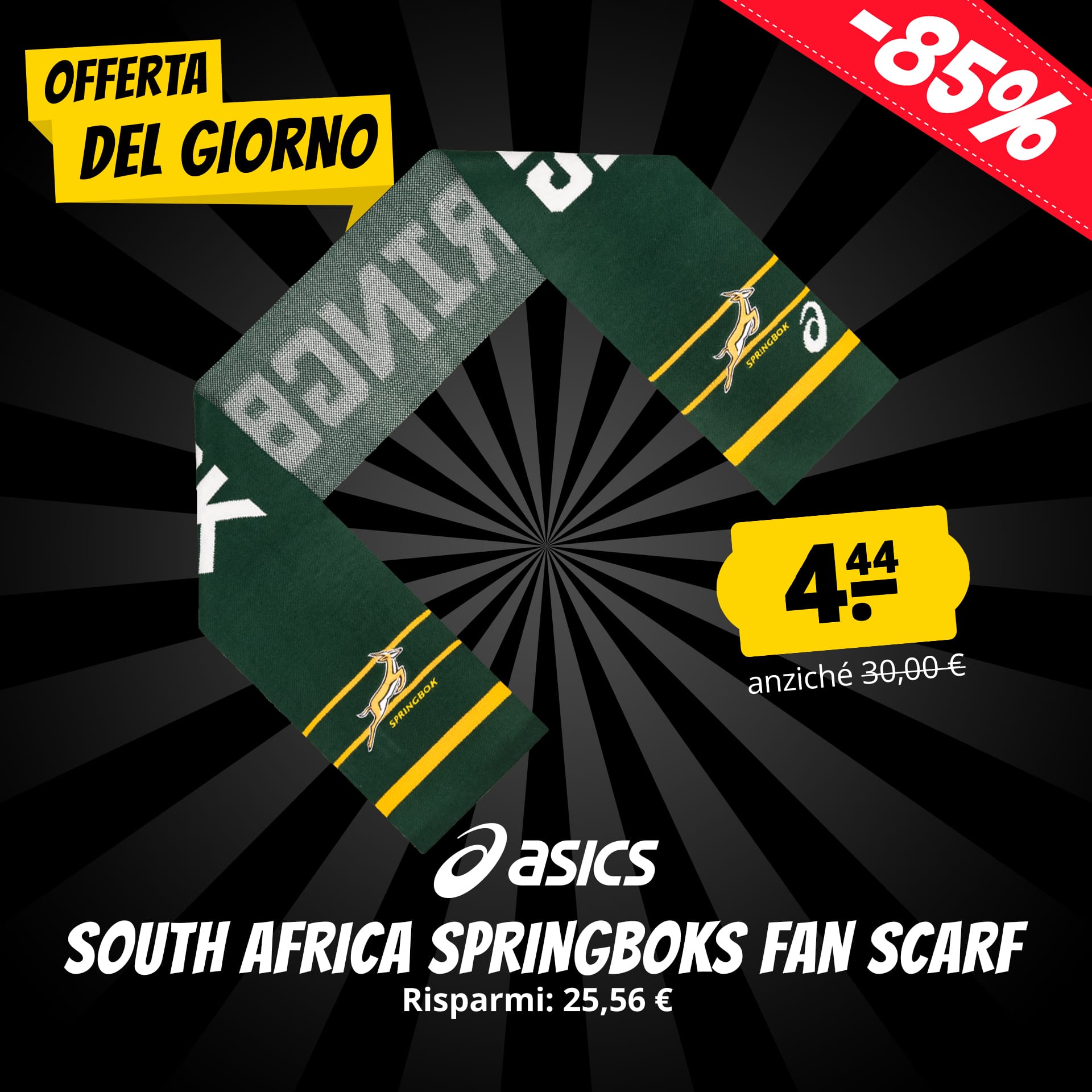 South Africa springboks asics rugby sciarpa da fan